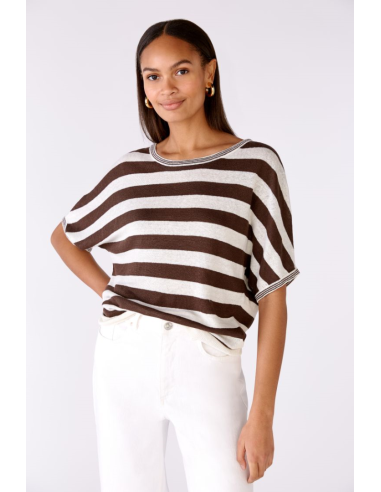 Oui Pull 78611-1330103 Offwhite Brown Kl0118